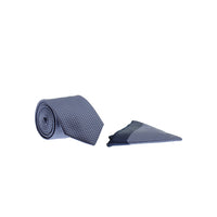 Blue 2-Piece Patterned Tie & Pocket Square Set