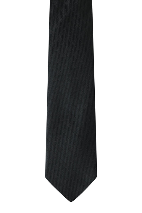 Black 2-Piece Patterned Tie & Pocket Square Set