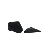 Black 2-Piece Patterned Tie & Pocket Square Set