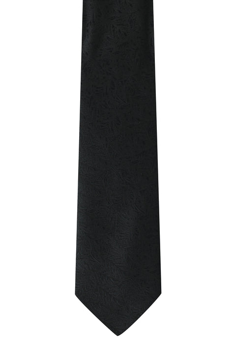 Black 2-Piece Patterned Tie & Pocket Square Set
