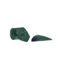 Dark Green 2-Piece Patterned Tie & Pocket Square Set