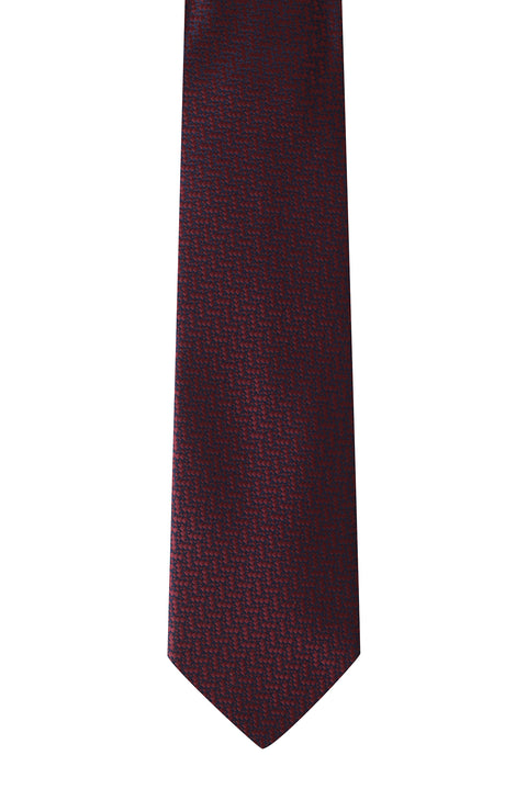 Dark Burgundy 2-Piece Patterned Tie & Pocket Square Set