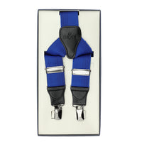 Blue Lycra Patterned Trouser Suspenders