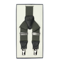 Dark Green Lycra Plain Pants Suspenders