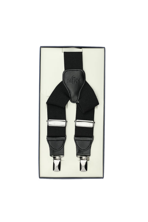 Black Lycra Plain Pants Suspenders