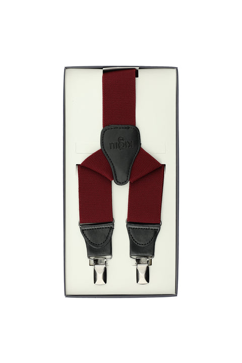 Light Burgundy Lycra Plain Trouser Suspenders