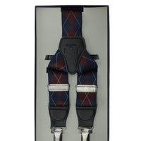 Light Navy Blue Lycra Patterned Trouser Suspenders