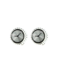 Metallic Gray Cufflinks with Stones