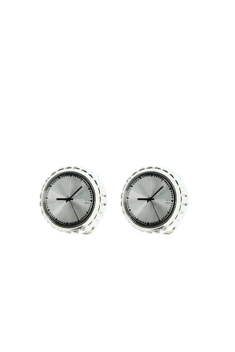 Metallic Gray Cufflinks with Stones