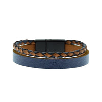 Navy Blue Leather Bracelet