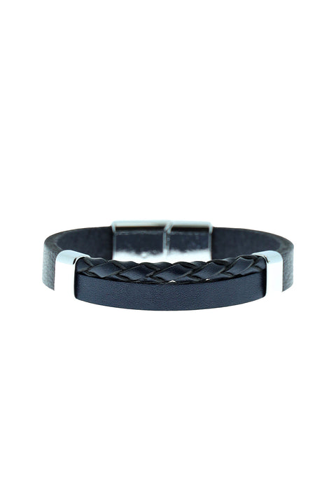 Dark Navy Leather Bracelet