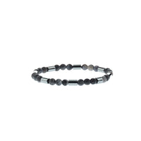 Medium Gray Natural Stone Bead Bracelet