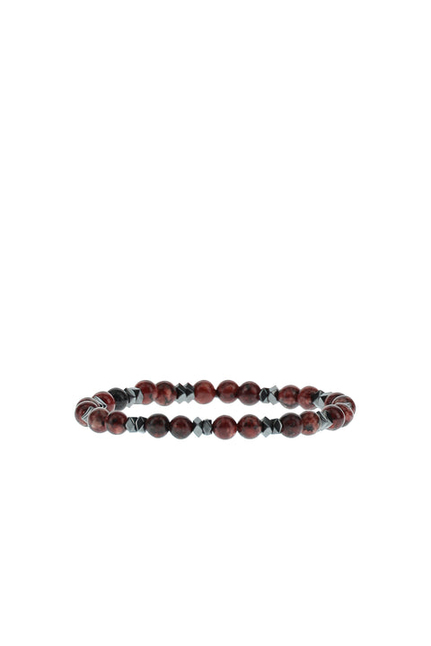 Dark Red Natural Stone Bead Bracelet