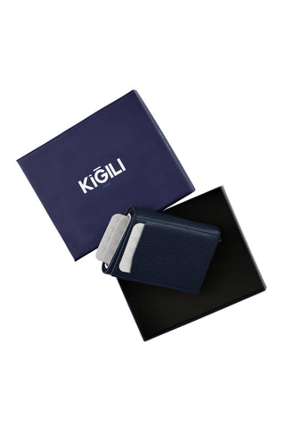  Koyu Lacivert Mekanizmalı Deri Cüzdan ( En Açık 22 cm/ Boy 10 cm)