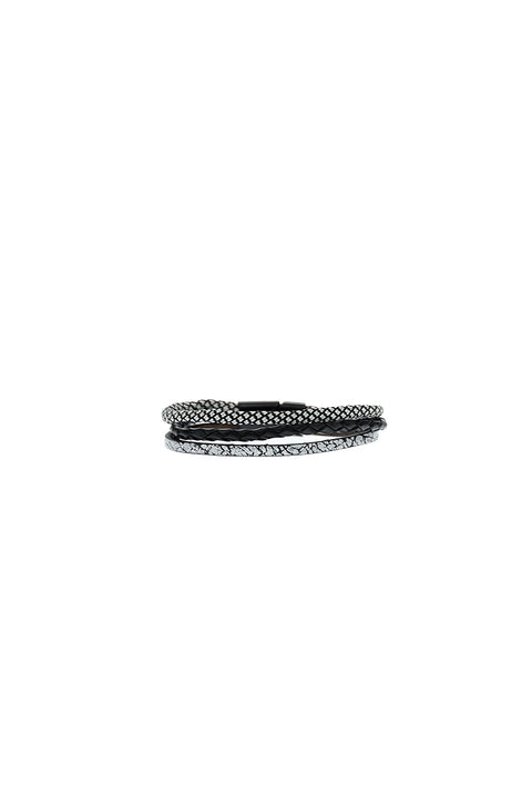 Black 2-Piece Leather Bracelet