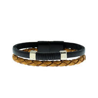 Dark Brown 2-Piece Leather Bracelet