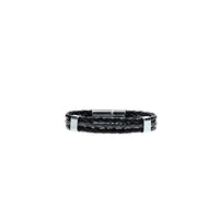Black Leather Bead Bracelet