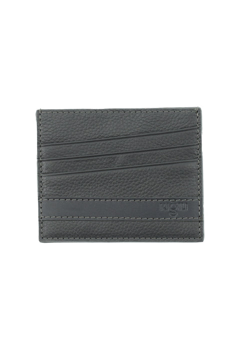 Medium Grey Leather Card Holder
