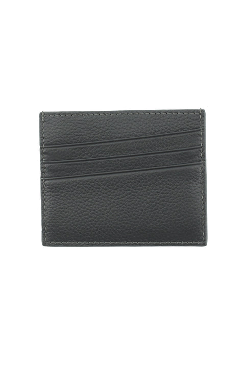 Medium Grey Leather Card Holder