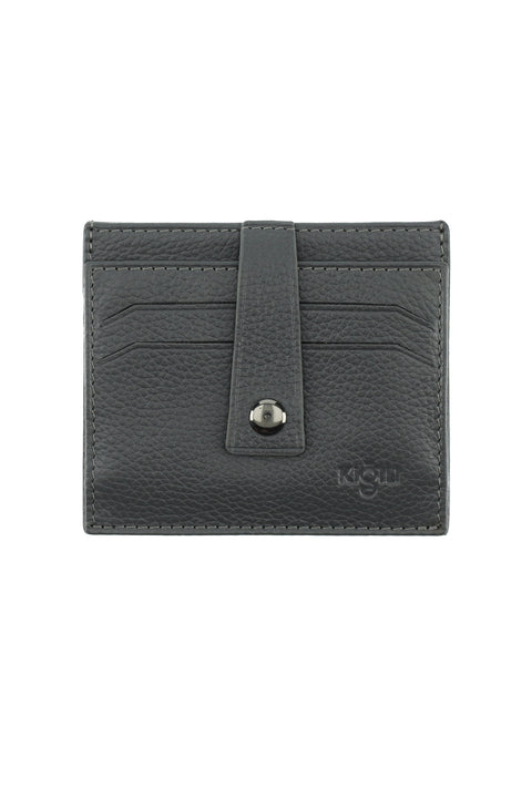 Medium Grey Leather Card Holder