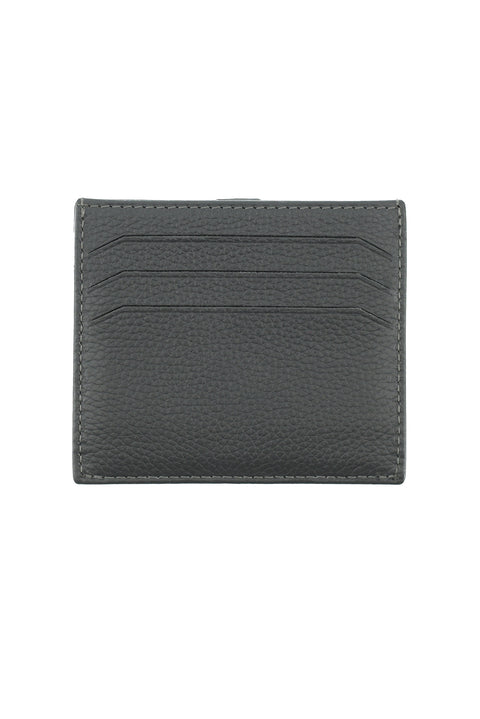 Medium Grey Leather Card Holder