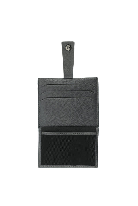 Medium Grey Leather Card Holder