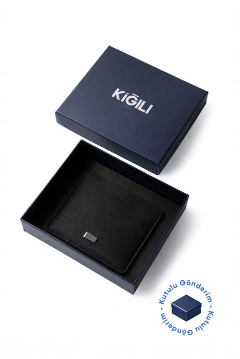 Black Patterned Gift Box Card Holder