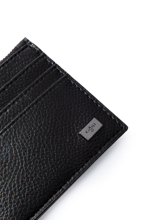Black Card Holder with Money Compartment and Gift Box
