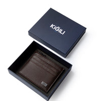 Dark Brown Card Holder with Coin Compartment and Gift Box