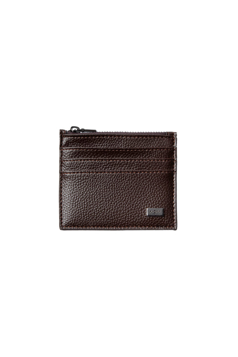 Dark Brown Card Holder with Coin Compartment and Gift Box