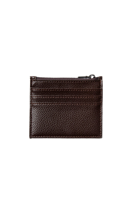 Dark Brown Card Holder with Coin Compartment and Gift Box