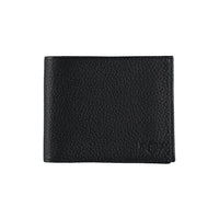 Black Gift Box Design Patterned Card Holder with Money Compartment Horizontal Leather Wallet