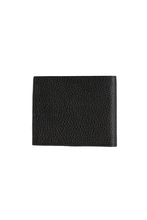 Black Gift Box Design Patterned Card Holder with Money Compartment Horizontal Leather Wallet
