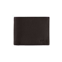 Dark Brown Gift Boxed Patterned Card Holder with Money Compartment Horizontal Leather Wallet