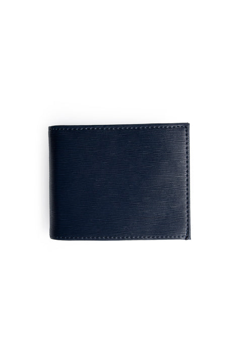 Medium Navy Blue Patterned Wallet with Card Holder and Money Compartment, Gift Box Included