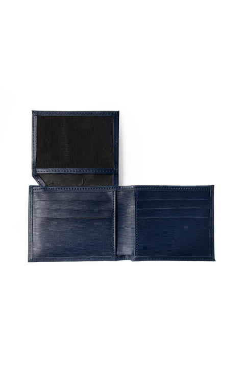 Medium Navy Blue Patterned Wallet with Card Holder and Money Compartment, Gift Box Included