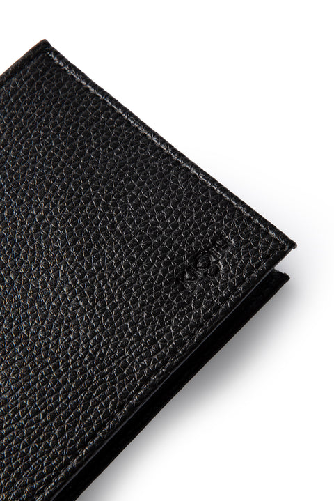 Black Plain Wallet with Money Compartment and Gift Box, Card Holder