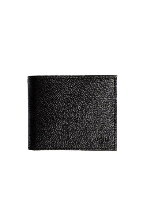 Black Plain Wallet with Money Compartment and Gift Box, Card Holder