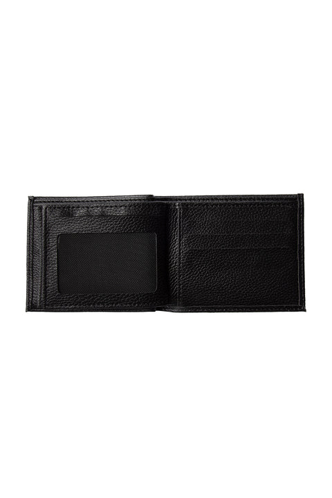 Black Plain Wallet with Money Compartment and Gift Box, Card Holder