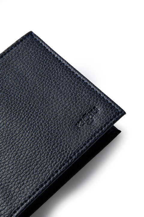 Medium Navy Blue Plain Wallet with Coin Compartment and Gift Box