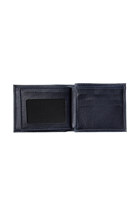 Medium Navy Blue Plain Wallet with Coin Compartment and Gift Box