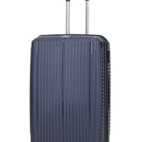 Dark Navy Blue PP Large Striped Suitcase