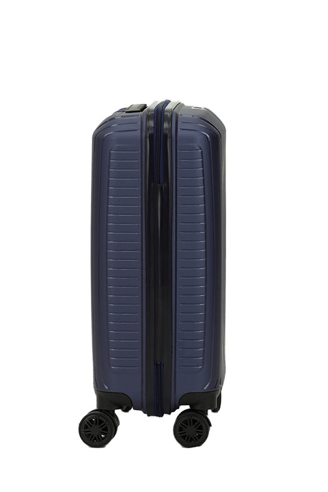 Dark Navy Blue PP Large Striped Suitcase