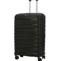 Black PP Large Striped Suitcase