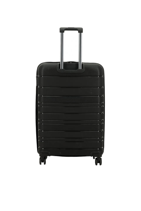 Black PP Large Striped Suitcase
