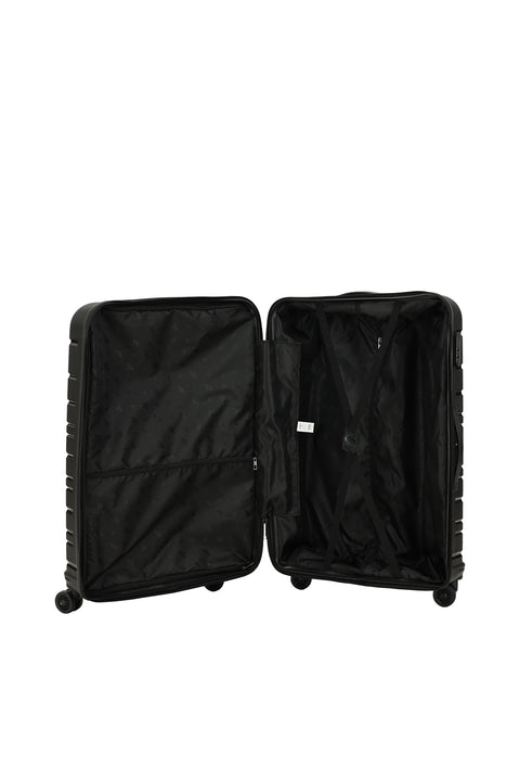 Black PP Large Striped Suitcase