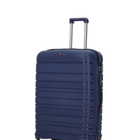 Dark Navy Blue PP Large Striped Suitcase