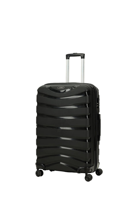 Large Black PP Patterned Suitcase