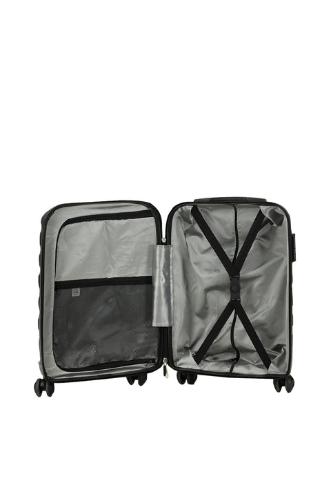 Large Black PP Patterned Suitcase