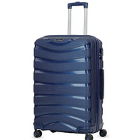 Dark Navy Blue PP Patterned Large Suitcase